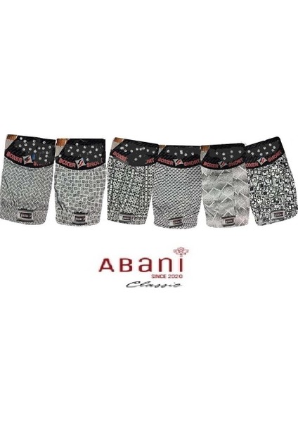 Abani Classic 6 Adet Desenli Seher Erkek Düğmeli Boxer 0007