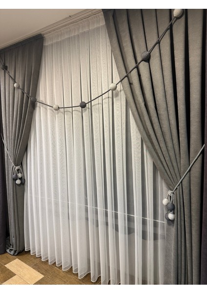 nden Fon Perde, Tül Perde Takımı, Aksesuar Hediyeli, 6 Parça Set fiyatları