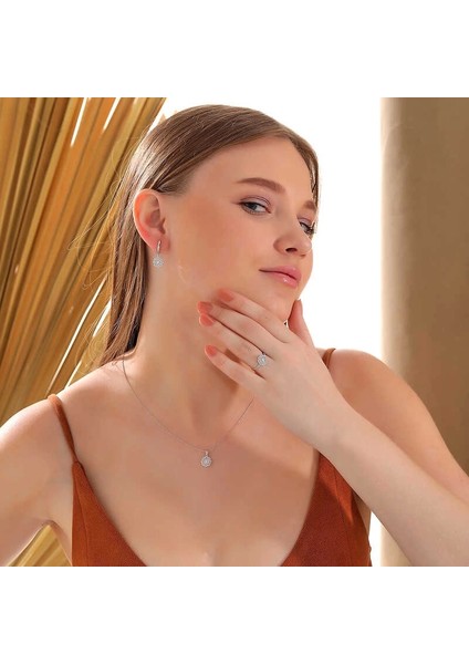 Gümüş Zirkon Taşlı Çiçek Kadın Set fiyatları