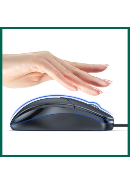 Siyah Kablolu Mouse USB Siyah 3D Optik Mouse Kablolu Modern Tasarım