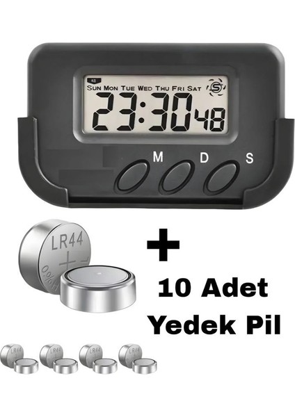 Pomodoro Saat Dijital Araba Saati Masa Saati Kronometreli Saat Yedek Pil