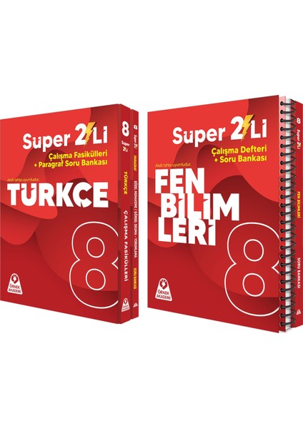 (Sınıf: 8) Süper İkili Türkçe ve Fen Bilimleri Seti 2 Kitap