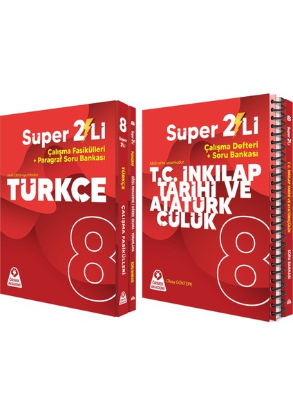 (Sınıf: 8) Süper İkili Türkçe ve İnkılap Seti 2 Kitap