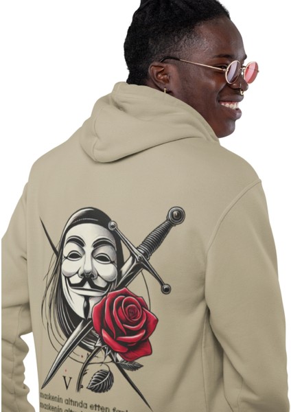 V For Vendetta Fikirlere Kurşun Işlemez Baskılı Kapüşonlu Sweatshirt fiyatları