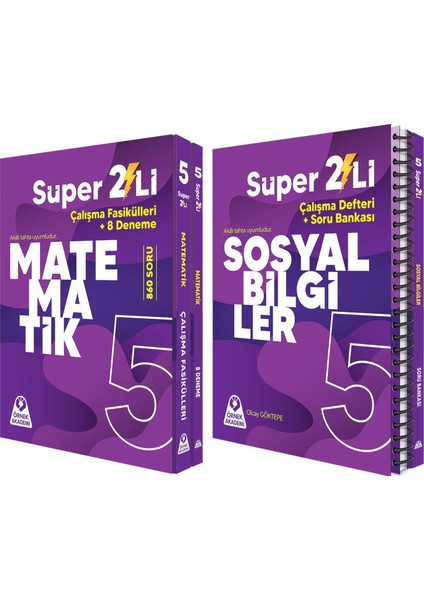 (Sınıf: 5) Süper İkili Matematik ve Sosyal Bilgiler Seti 2 Kitap