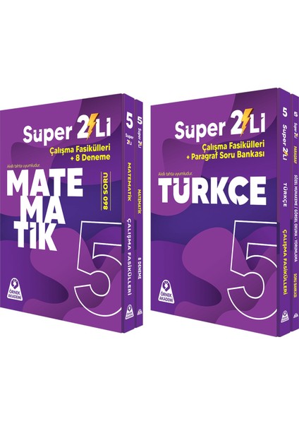 (Sınıf: 5) Süper İkili Matematik ve Türkçe Seti 2 Kitap
