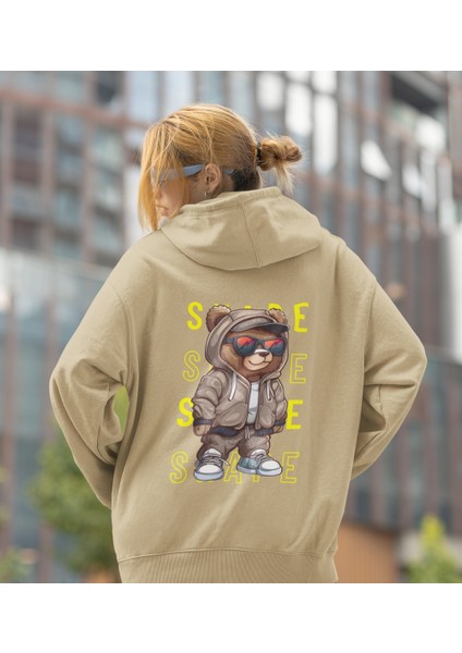 Shape(Şekil) Ön ve Arka Ayıcık Kadın Baskılı Sweatshirt