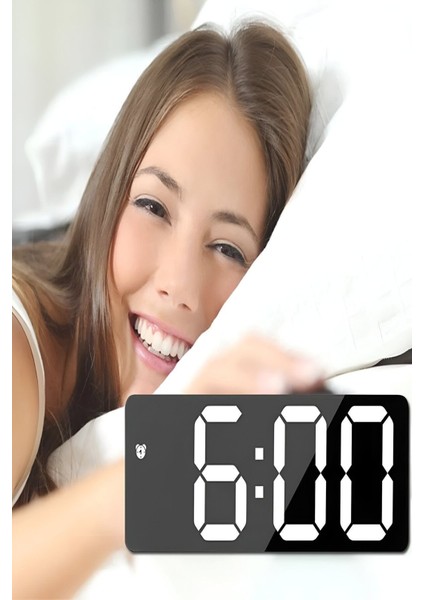 Masa Saati Aynalı Termometre Alarm Takvimli LED Dijital Modern Ses Kontrolü indirimleri