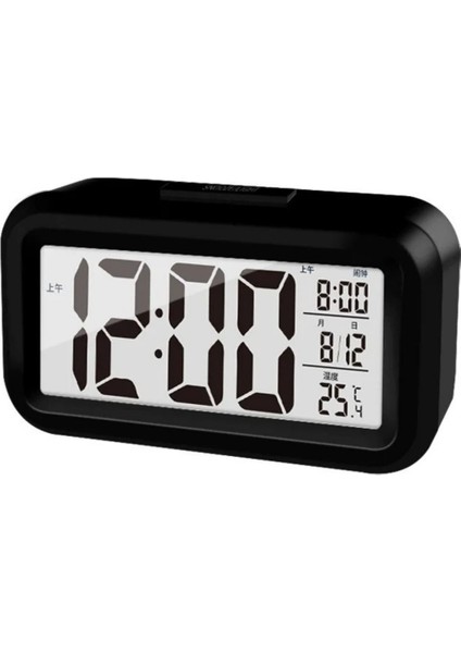 Premium Işık Sensörlü Termometreli Alarmlı Dijital Masa Saati