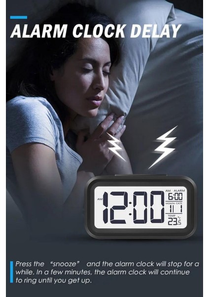 Premium Işık Sensörlü Termometreli Alarmlı Dijital Masa Saati modelleri