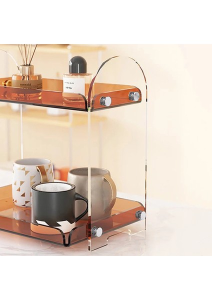 2 Katlı Çok Amaçlı Organizer (Şeffaf - Kahve) fırsatları