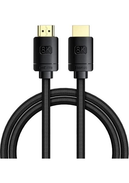 High Definition Serisi HDMI 8k To HDMI 8k Görüntü Aktarma Kablosu, 1m, Siyah