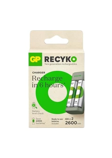 E221 USB Pil Şarj Cihazı 2 Adet 2600MAH Aa Kalem Pilli Set