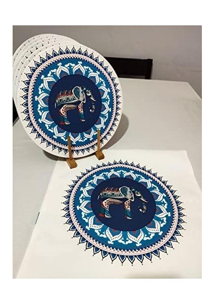 Etnik Fil Desenli Runner, 6'lı Supla Set