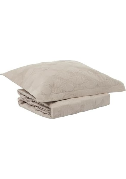 Marissa KAPITONELI%100 Polyester Yatak Örtüsü Seti, Gri, Tek Kişilik (Nakışlı Yatak Örtüsü: 230X160 Cm/nakışlı Yastık Kılıfı: 50X70)