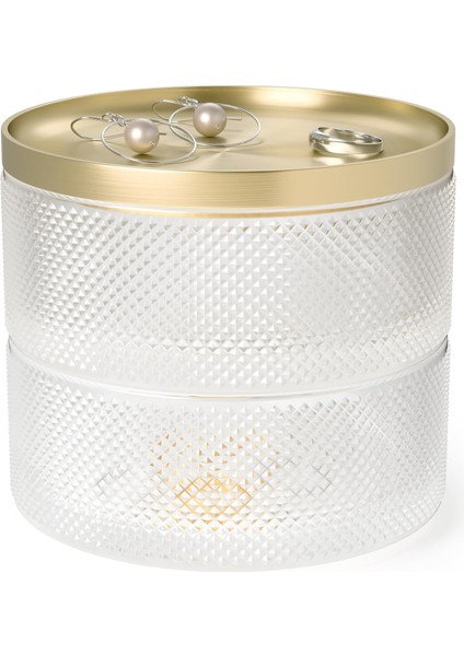 Tesora Jewelry Organizer, Two-Tier Storage Box With Removable Lid