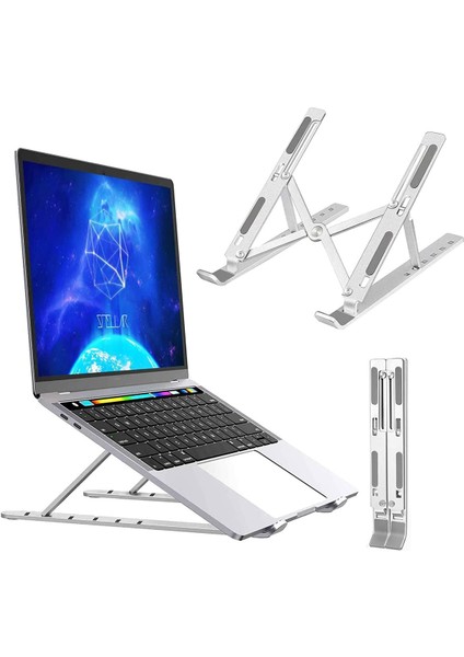 Macbook Laptop Bilgisayar Standı Notebook Özel Yükseltici Stand Tablet Tutucu Ayarlı Metal Metal Stand