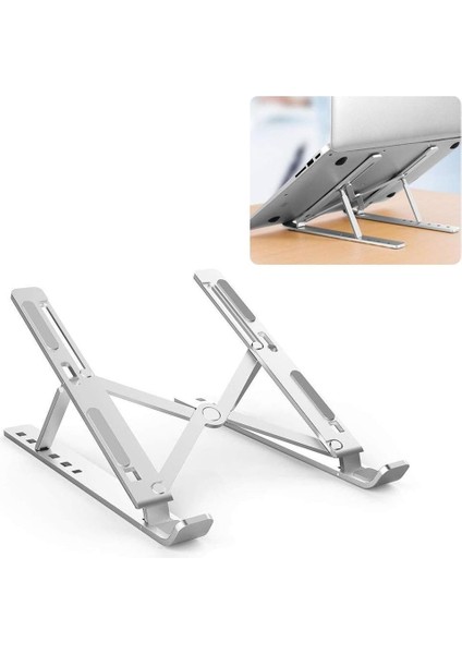 Macbook Laptop Bilgisayar Standı Notebook Özel Yükseltici Stand Tablet Tutucu Ayarlı Metal Metal Stand