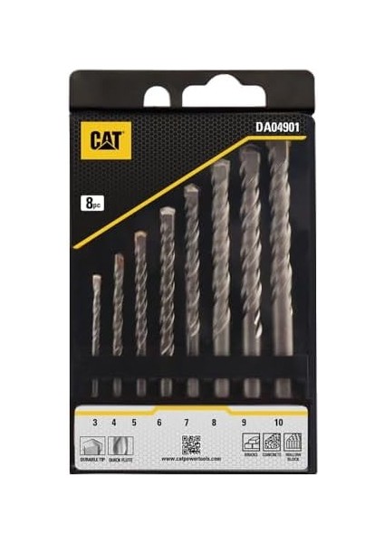 DA04901 Tungsten Karbür Beton Matkap Uç Seti, 8 Parça