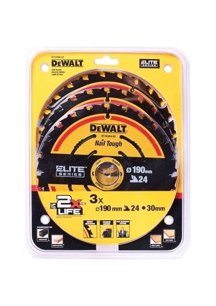 Bıçağı Siyah Daire Testere 190 mm 3 Adet Yeni fiyatları