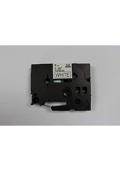 Brother P-Touch TZE-FX221 Beyaz Esnek Etıkete Sıyah (9mm x 8m) Muadil Etiket