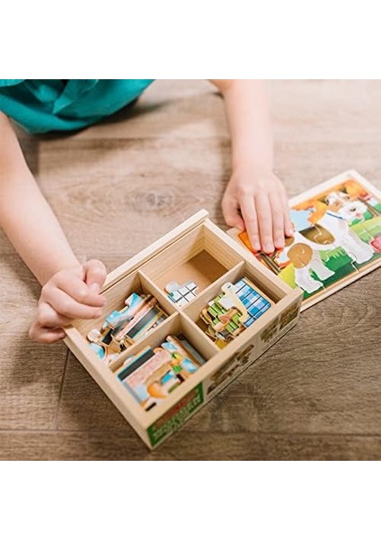 & Doug 13790 Ahşap 12X4 Yapboz Seti Evcil Hayvanlar