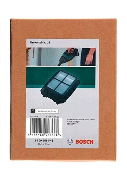 Accessories 2609256F45 Ön Filtre (Bosch Universalvac 18 Akülü Elektrikli Süpürge Için, Kartonda)