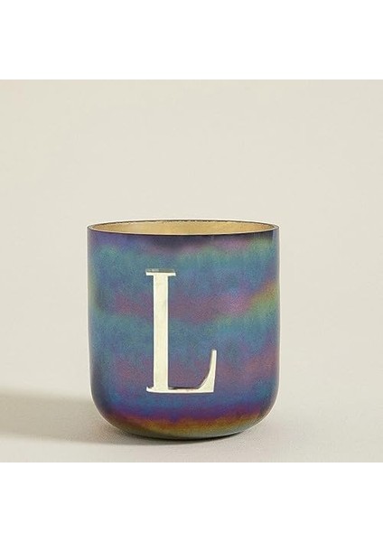 Metal Harfli Kokulu Mum, Gunmetal, L