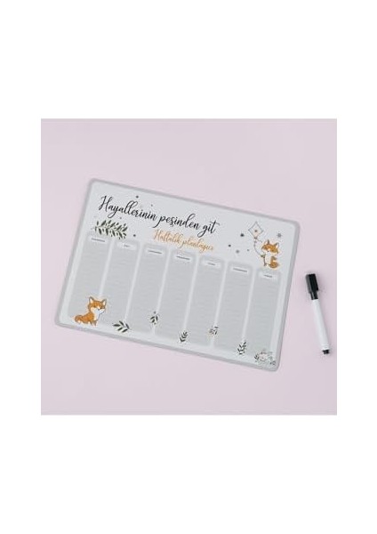 Hayallerinin Peşinden Git Mottolu Magnet Planlayıcı