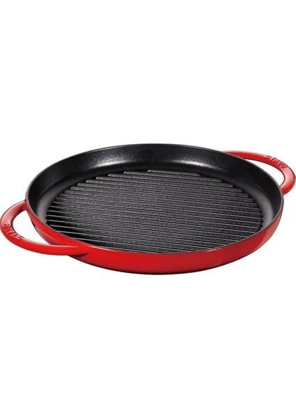 Grill Pans Çift Kulplu Döküm Izgara Tava, Kırmızı