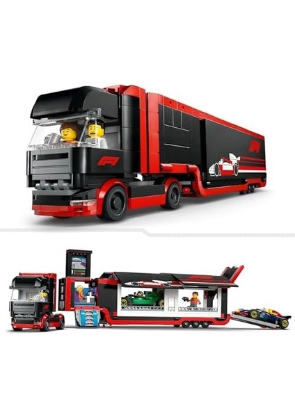 City RB20 ve AMR24 F1 Arabalı F1 Kamyonu 60445-8 Yaş ve Üzeri Çocuklar Için Yarış Arabalı Yaratıcı Oyuncak Yapım Seti Doğum Günü Hediyesi (1086 Parça)