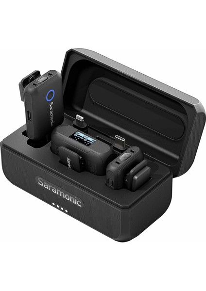 Blink 500+ B2 2 Kişilik Kablosuz Mikrofon Sistemi, Cihaz Montajlı Alıcı 3,5 Mm, Usb-C ve Yıldırım Çıkışları, Şarj Kutusu, Gürültü Önleyici ve Manyetik Montaj