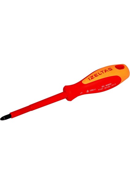 Elektrikçi Izoleli Yıldız Uçlu Tornavida, 1000 V, Sarı/kırmızı, 6 x 100 mm