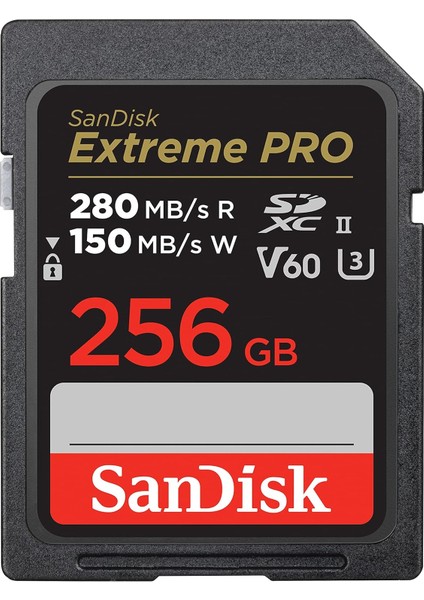 256GB Extreme Pro Sdxc Uhs-Iı Hafıza Kartı - C10, U3, V60, 6k, 4K Uhd, Sd Kart - SDSDXEP-256G-GN4IN