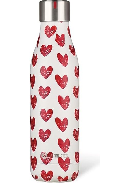 Artistes Paris 500ML Çift Katmanlı Paslanmaz Çelik Isı Yalıtımlı Termos Heart | Sızdırmaz, Bpa Içermez, 12 Saat Sıcak & 24 Saat Soğuk Tutma Kapasitesi | Şık ve Hediye Seçeneği