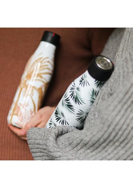 Artistes Paris A-6522 Bottle Up Içecek Şişesi, Paslanmaz Çelik, 500 Mililitre, Blanc Et Vert