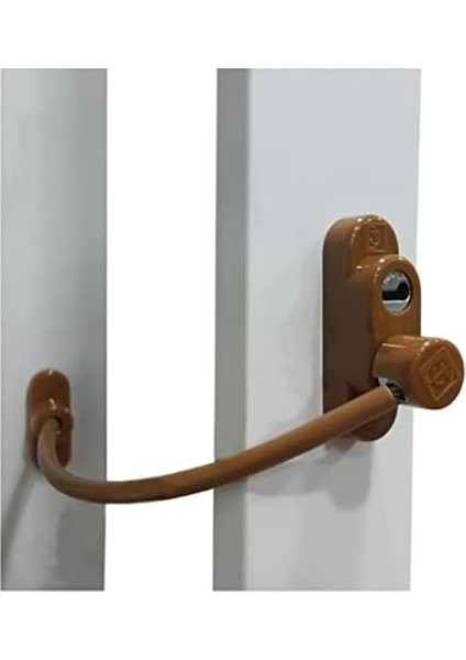 Penkid Çelik Halatlı Kablolu Pvc Pencere Emniyet Çocuk Güvenlik Kilidi 3 Adet (Kahverengi)