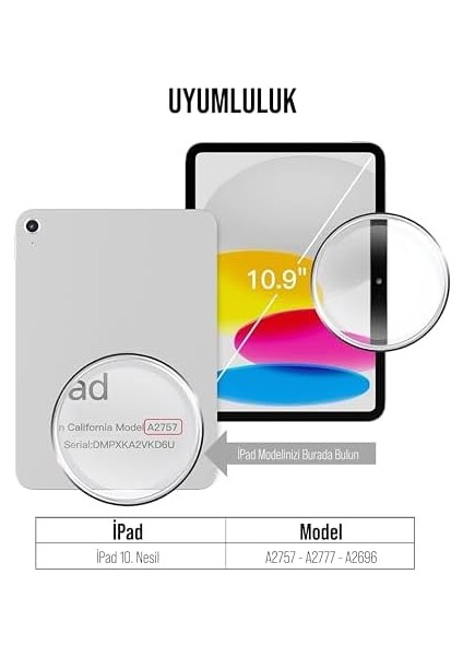 Apple iPad Air 10.9 Inç/iPad 10.nesil 10.9 Inç Kılıf Şeffaf Silikon Arka Kapak fiyatları