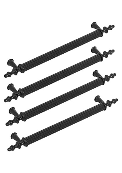 Ovacık Çekmece Dolap Kapak Kulbu Siyah Metal Kulp 224 mm (4 Adet)
