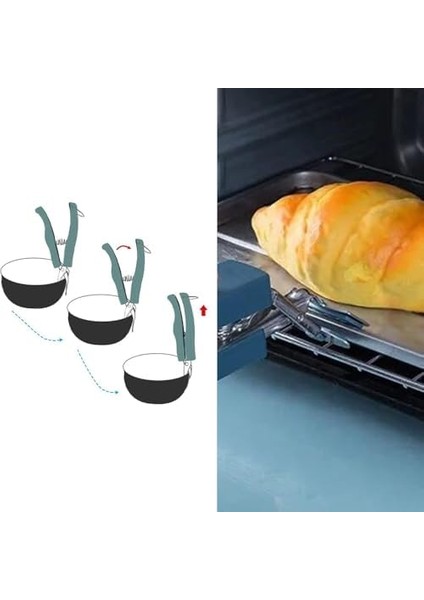 2 Adet Sıcak Tencere Kapak Tava Tabak Tutucu, Paslanmaz Çelik ve Silikon Başlıklı Künefe Tabağı Tutacağı