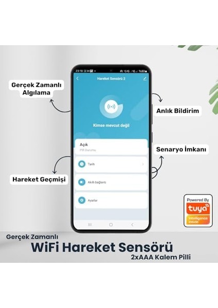 Hareket Sensörü (Tuya - Smart Life Uyumlu)