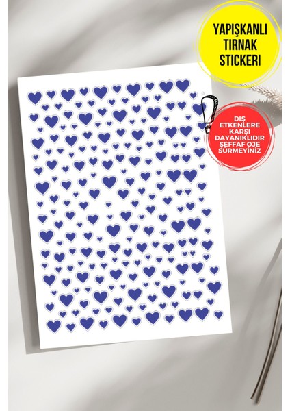 Yapışkanlı Şeffaf Kağıt Kalpler Tırnak Dövmesi, Tırnak Tattoo, Nail Art, Tırnak Sticker