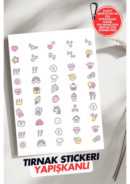 Yapışkanlı Semboller Tırnak Dövmesi, Tırnak Tattoo, Nail Art, Tırnak Sticker