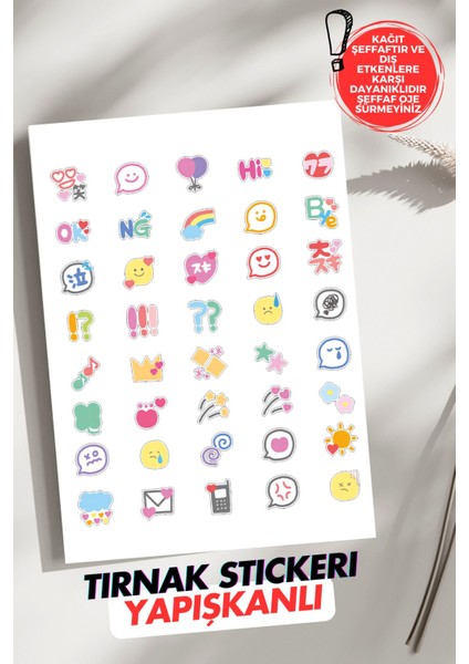 Yapışkanlı Semboller Tırnak Dövmesi, Tırnak Tattoo, Nail Art, Tırnak Sticker