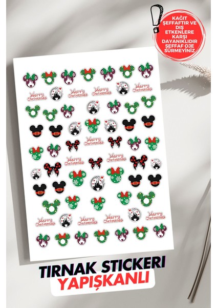 Yapışkanlı Christmas Tırnak Dövmesi, Tırnak Tattoo, Nail Art, Tırnak Sticker