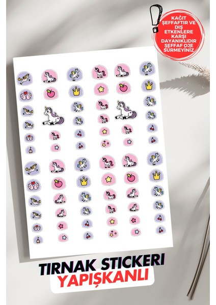 Yapışkanlı My Little Pony Tırnak Dövmesi, Tırnak Tattoo, Nail Art, Tırnak Sticker