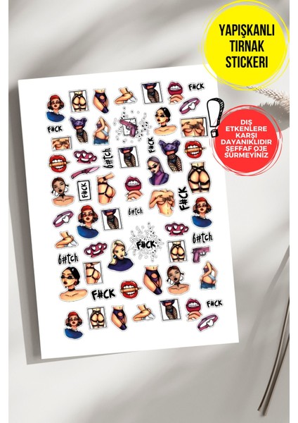 Yapışkanlı Şeffaf Kağıt Baby Tırnak Dövmesi, Tırnak Tattoo, Nail Art, Tırnak Sticker