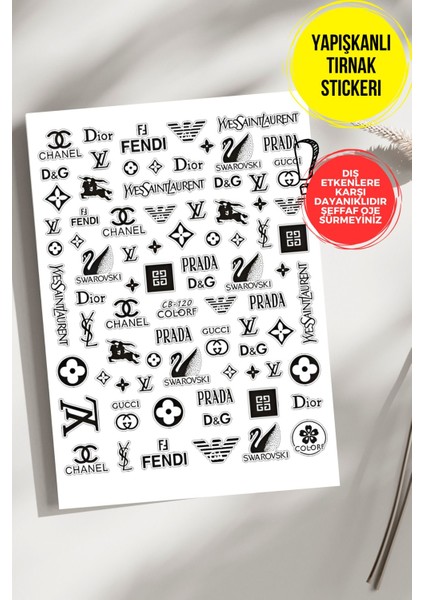 Yapışkanlı Şeffaf Kağıt Markalar Tırnak Dövmesi, Tırnak Tattoo, Nail Art, Tırnak Sticker