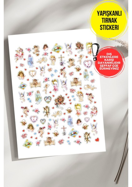 Yapışkanlı Şeffaf Kağıt Angels Tırnak Dövmesi, Tırnak Tattoo, Nail Art, Tırnak Sticker