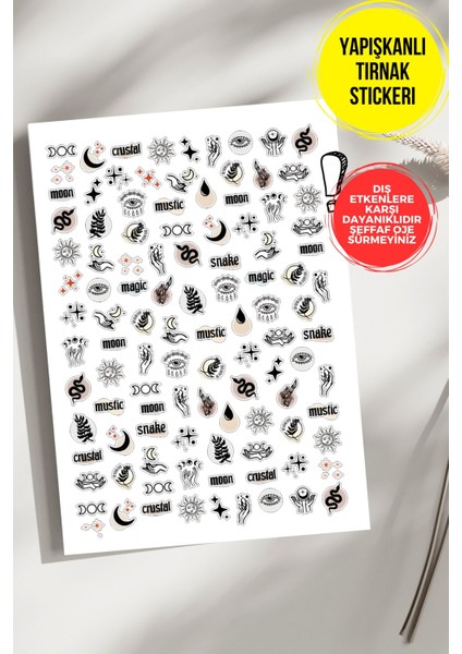 Yapışkanlı Şeffaf Kağıt Magic Tırnak Dövmesi, Tırnak Tattoo, Nail Art, Tırnak Sticker